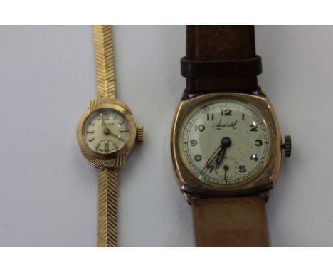A lady's 9ct gold Accurist bracelet watch, and a 9ct gold Accurist wrist watch