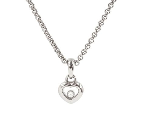 Chopard Happy Hearts 18ct white gold diamond pendant necklace, boxedCondition Report:Approx 11.2gm, pendant length = 1.5cm, c