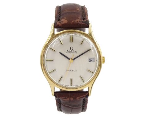 Omega Geneve gentleman's 9ct gold automatic wristwatch. 23 jewels movement, silvered dial with date aperture, Ref. 1625422, L