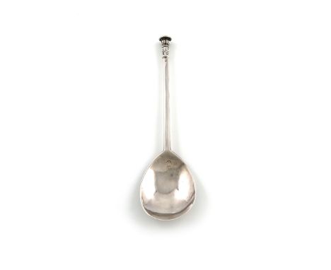 A Charles I silver Seal-top spoon, by Edward Hole, London probably 1634, fig-shaped bowl, faceted stem, plain seal-top finial
