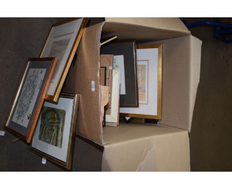 BOX CONTAINING FRAMED PRINTS TO INCLUDE "MORNING LIGHT" AND "EVENING LIGHT" 