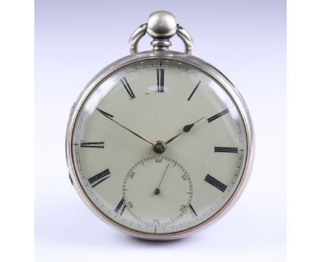 A Silver Cased Open Faced Fusee Lever Pocket Watch, by C.J. Thelwall, Manchester, 1860, 53mm diameter case, with white enamel