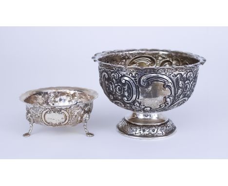 An Edward VII Irish Silver Circular Sugar Bowl and an Edward VII Silver Circular Bowl, the Irish bowl by Charles Lamb, Dublin