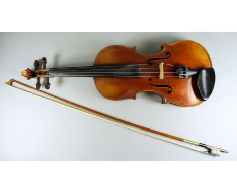 A German Violin after George Craske, 1878, with two piece back and spurious paper label for George Craske, Manchester 1878, t