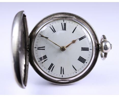 Three Silver Cased Fusee Lever Pocket Watches, comprising - a full hunting cased pocket watch by G.Vaughan, 1822, 55mm diamet