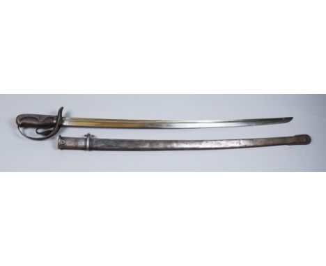 A Japanese 1899 Pattern N.C.O's Sabre for Kempei Serial No. 123085 on blade, 113104 on scabbard,