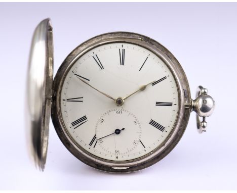 Three Silver Cased Fusee Lever Pocket Watches, comprising - a full hunting cased watch by Fred Morice, 1835, 52mm diameter ca