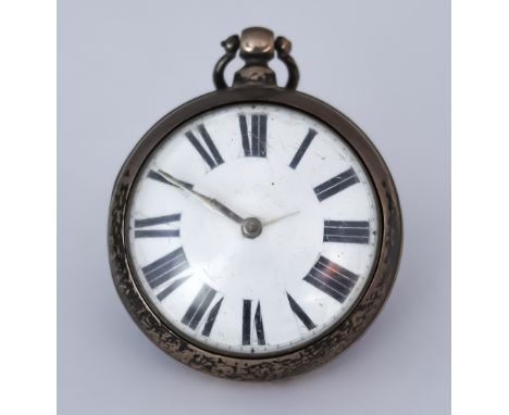 A Silver Pair Cased Open Faced Verge Lever Pocket Watch, by Charles Heizman, 18 Borough, Canterbury, 1846, 52mm diameter, whi