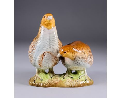 A Beswick Pottery Two Quails Model, model no. 2064, designed by Albert Hallam, 1966-75, 5.75ins