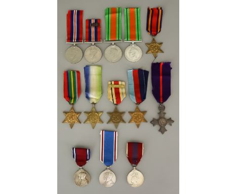 A Collection of George VI Second World War Medals, - two 1939/45 War medals, one with oak leaf, two 1939/45 Defence medals, o