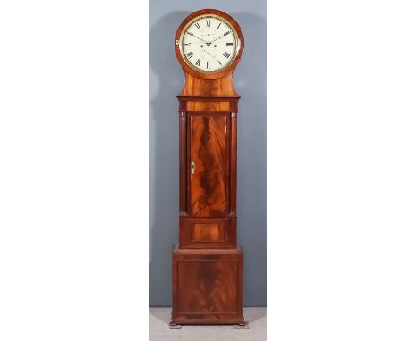 A 19th Century Scottish Mahogany Longcase Clock, by Liddall &amp; Sons of Edinburgh, the 13ins cream painted dial with Roman 