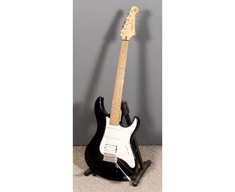 A Yamaha Pacifica 012 Electric Guitar, and black canvas bag for same, and a Rock Jam GA-20W amplifier