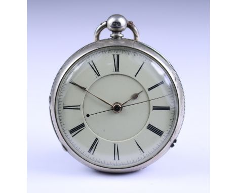 A Silver Cased Open Faced Fusee Lever Pocket Watch, Late 19th/Early 20th Century, unsigned, 52mm diameter case, with white en