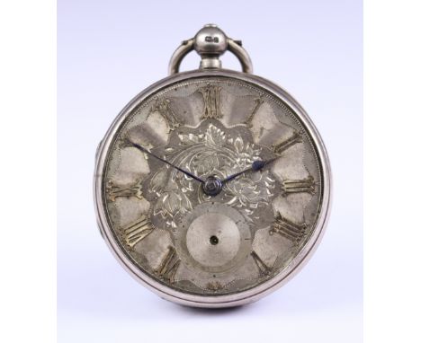 Three Silver Cased Open Faced Fusee Lever Pocket Watches, comprising - one by Hawley, London, 1835, 47mm diameter case, with 