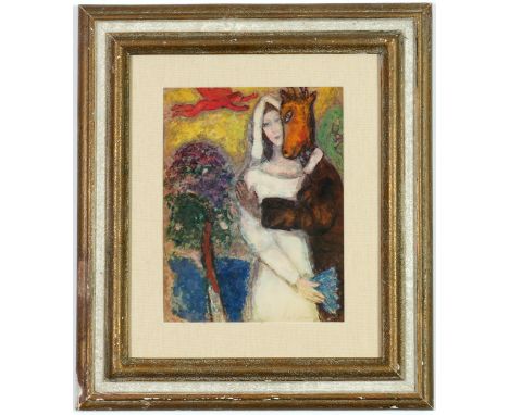 MARC CHAGALL, The Wedding Couverture, off set lithograph 1948, numbered edition of 2000, signed in the plate, French vintage 