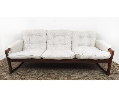 ATTRIBUTED TO GIMSON &amp; SLATER SOFA, vintage, with later cushions and upholstery, 75cm H x 185cm W x 80cm D.