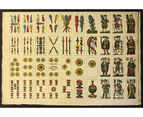 UNCUT SHEET OF ITALIAN PLAYING CARDS BY FAUSTINO SOLESIO GENOVA