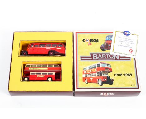 Six Corgi diecast coaches and commercial vehicle sets. Including 'Island Transport' no 97741, 'Coventry Bus Set' no 81182, et