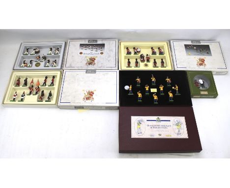 A collection of boxed Britains figures. Including a 'United States Army Band of Washington D.C' set, no.5391, 'The Scots Guar