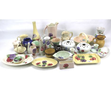 An assortment of Radford and other ceramics. To include a water jug, pair of squat candlesticks, pair posy holders etc