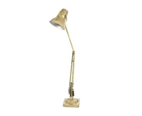 A vintage Anglepoise lamp. In distressed paint finish, on stepped base, Approx. 89cm high