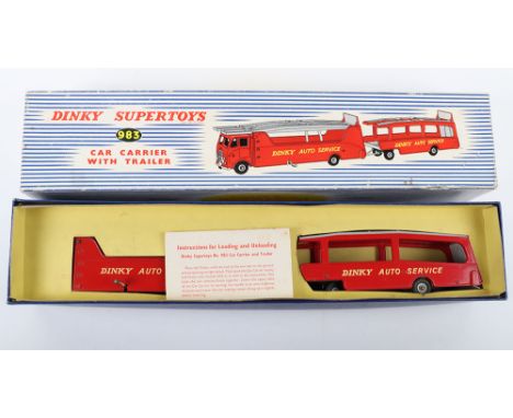 Dinky Supertoys 983 ‘DINKY AUTO SERVICE’ Car Carrier with Trailer, red body and grey decks, in near mint original condition, 