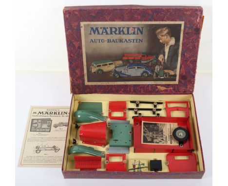 Marklin (Germany) 1105L Truck Construction Kit without chassis, red/green metal tin plate construction parts and accessories 