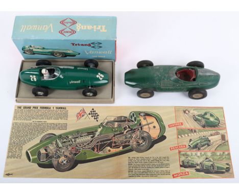 Tri-ang Minic Vanwall Racing Car,1/20th scale, British Racing green plastic body, battery operated, driver, plated exhaust, i