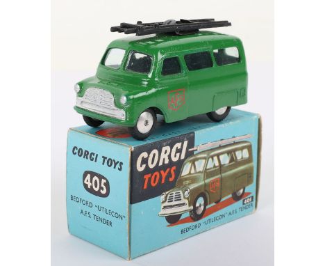 Corgi Toys 405 Bedford “Utilecon” A.F.S. Tender ,green body, ladder, flat spun wheels, in mint bright original condition, wit