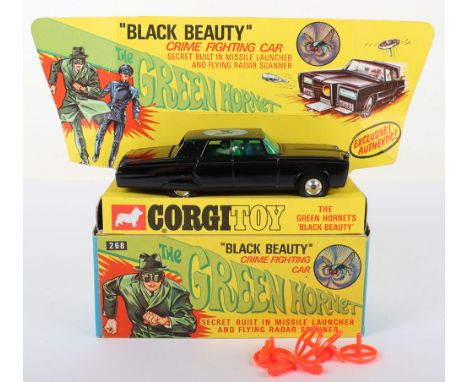 Corgi Toys 268 The Green Hornet ‘Black Beauty' Crime Fighting Car, gloss black body, spun wheel hubs, missing secret instruct