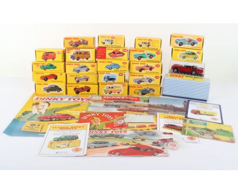 Quantity of Atlas/Norev issue Dinky Toys, including:23B Hotchkiss Racing car, 2 x 23C Mercedes Benz Racing Car, 104 Aston Mar