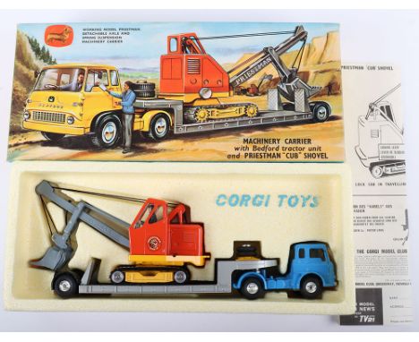 Corgi Major Toys Gift Set No 27 Bedford Machinery Carrier and Priestman Shovel, 1128 Priestman Luffing shovel and 1131 Bedfor