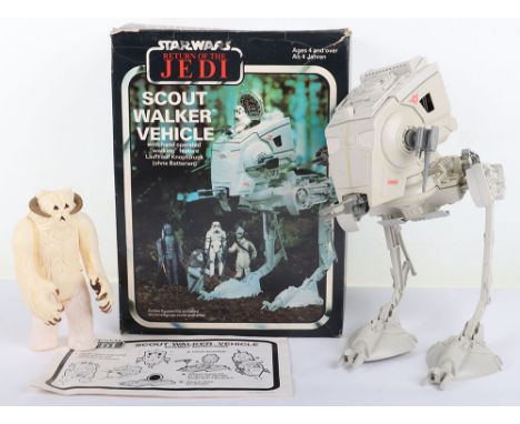 Vintage Meccano Clipper General Mills  Star Wars Return of The Jedi Scout Walker Vehicle missing top hatch gun, with instruct