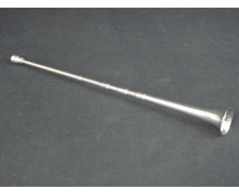 EDWARD VII SILVER CANDLE SNUFFER IN THE SHAPE OF A HUNTING HORN, with tapering form, London, 1901, Makers mark C & S Coe. CON