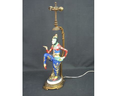 ROSENTHAL FIGURE 'KOREAN DANCER' by Holzer-Defanti, designed in 1919.  Model standing on one leg dressed in brightly coloured
