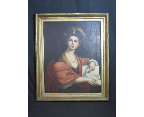 AFTER THE ITALIAN MASTER (Early 20th Century). Portrait study. Oils on canvas. 26" x 21" (66cm x 54cm). CONDITION REPORT: Gru