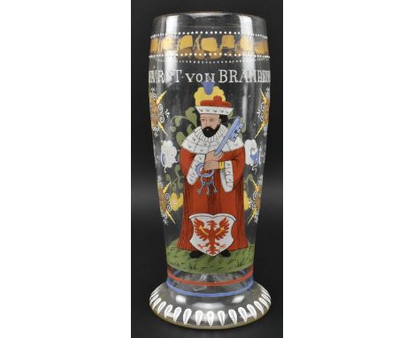 In the manner of Fritz Heckert &amp; Oskar Jummel - a 19th century enamelled glass tankard featuring the Coat of Arms of Chvr