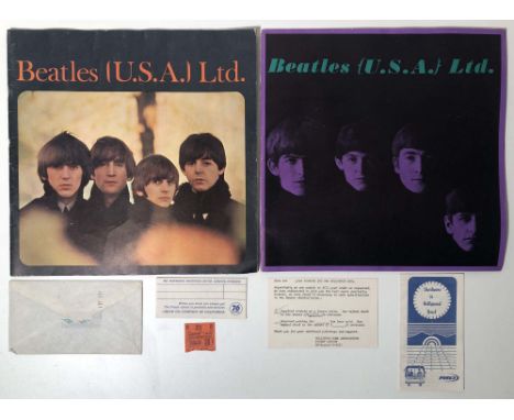 1965 BEATLES USA LTD PROGRAMMES WITH TICKET STUB, CORRESPONDENCE. To include two original 1965 'Beatles (U.S.A.) Ltd' program