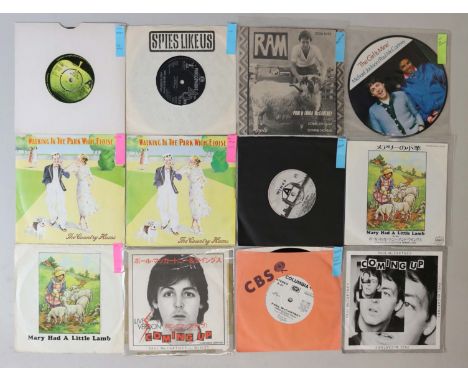 PAUL MCCARTNEY/RELATED - 7". Ace collection of 12 x 45s featuring Macca. Titles are Jet (UK Apple demo R 5996 - VG with many 