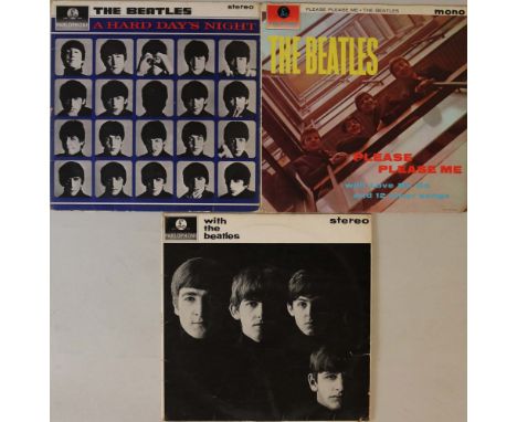 PLEASE PLEASE ME/HARD DAY'S NIGHT/WITH THE BEATLES. Excellent trio of early/original UK mono and stereo pressings. Titles are