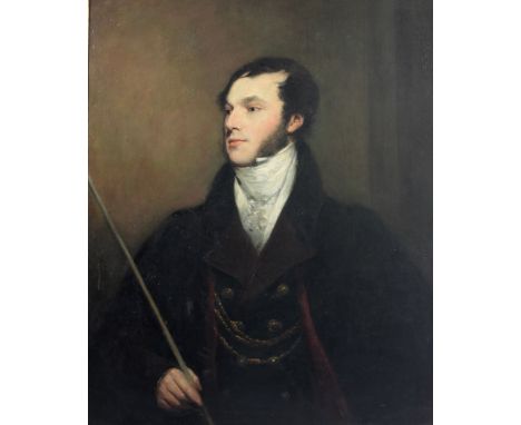 John Jackson, R.A. (1778 - 1831)"Sir Charles Abney Hastings, High Sheriff of Derbyshire," O.O.C., half length portrait of a G