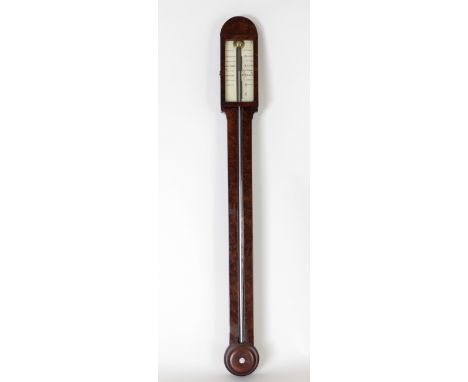 A Regency flamed mahogany and inlaid Stick Barometer, by P. Bregazzi, Nottingham. (1)