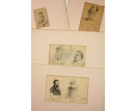 John Butler Yeats R.H.A. (1839 - 1922)A very good collection of 9 Original Drawings and Sketches, mostly pencil on paper, som