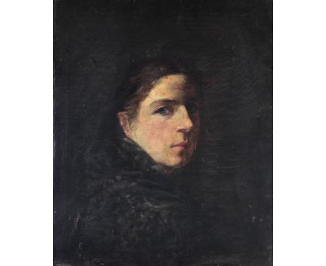 John Butler Yeats R.H.A. (1839 - 1922)"Portrait of a Woman," O.O.C., approx. 51cms x 51cms (20" x 20"). (1)Provenance:   The 