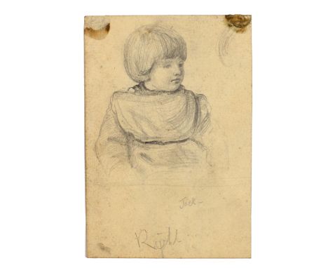 Yeats (John Butler)  An attractive pencil Sketch of his son Jack, aged maybe 4-5 years,  hence circa 1875, circa 5 ins x 3 in