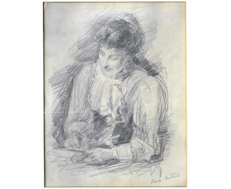 John Butler Yeats, R.H.A. (1839 - 1922)"Sketch of Susan Mitchell," pencil, approx. 27cms x 22cms (10 1/2" x 9"), inscribed "S