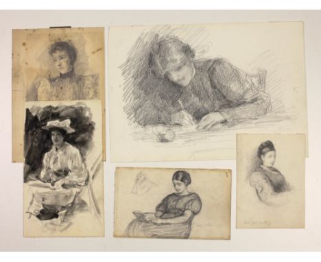 John Butler Yeats R.H.A. (1839 - 1922)A very good Collection of approx 9 Original Drawings and Sketches, mostly pencil on pap