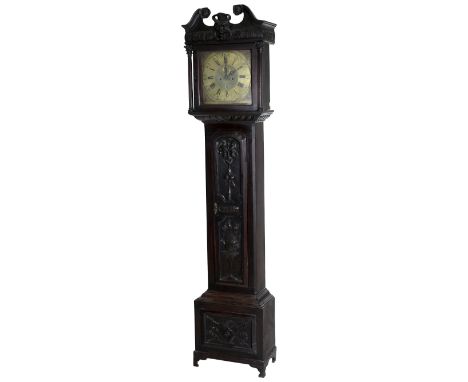 The "Hellfire" Club Grandfather ClockAn important 18th Century Irish mahogany Grandfather Clock, the swan neck pediment toppe