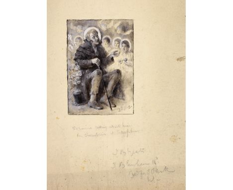 John Butler Yeats R.H.A. (1839 - 1922)An original Drawing, ink and wash on Card, signed, circa 5 ½ ins x 4 ins, inscribed 'So