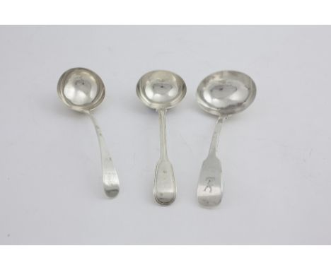 A George III silver Sauce Ladle, London 1788, possibly by Stephen Adams; an Irish rat-tail Sauce Ladle, Dublin c. 1829, by Wm